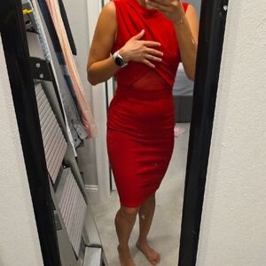 Lulu's Vibrant Red Midi Dress